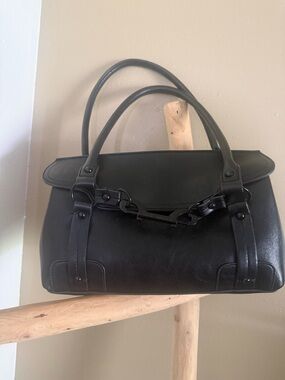 Steve Madden Black Structured Satchel Bag